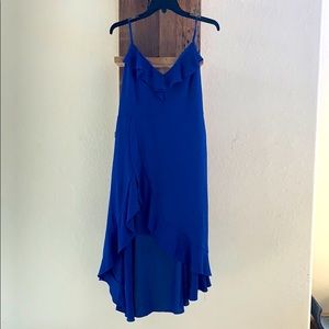 Asymmetrical blue dress